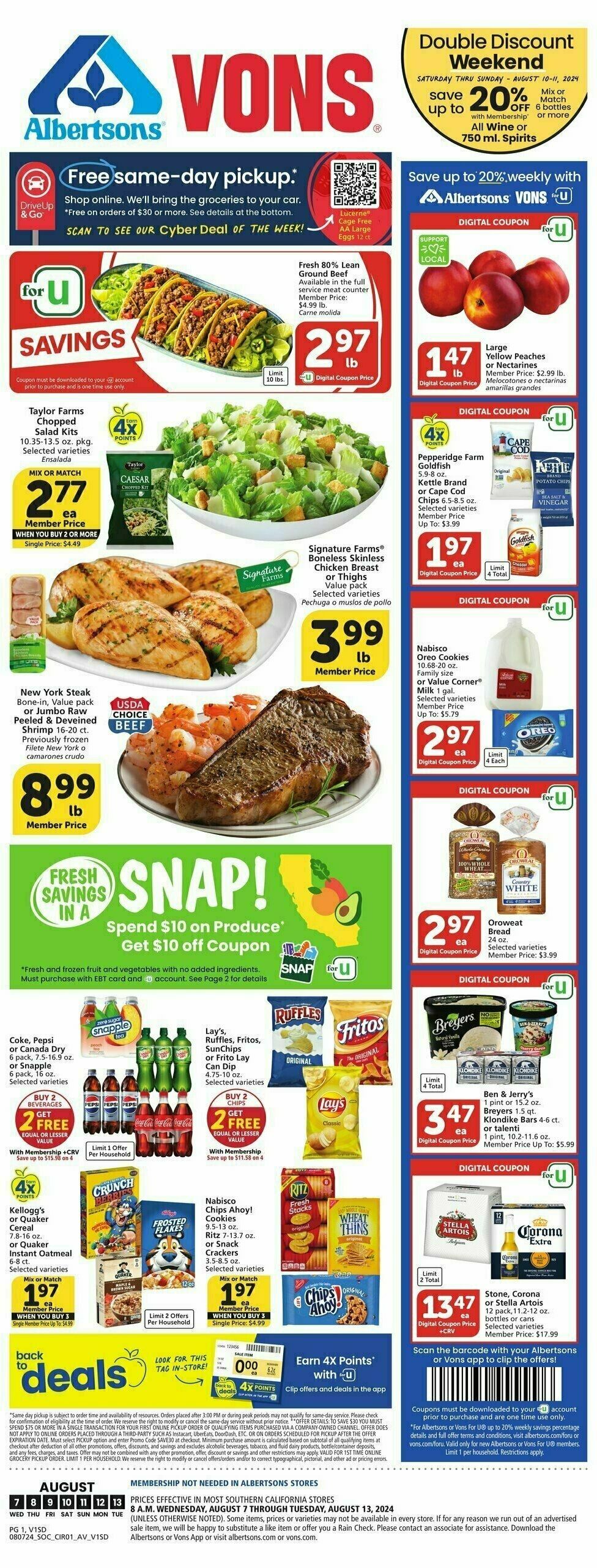 Vons Weekly Ad from August 7