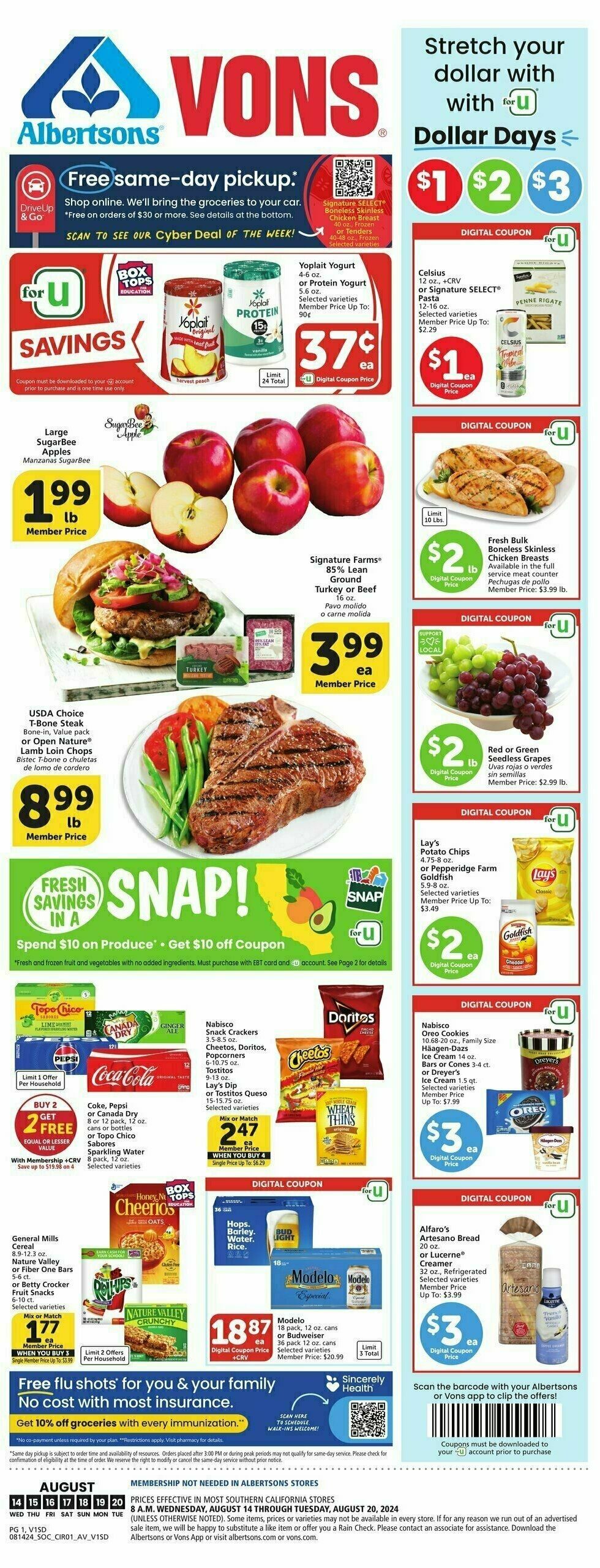 Vons Weekly Ad from August 14