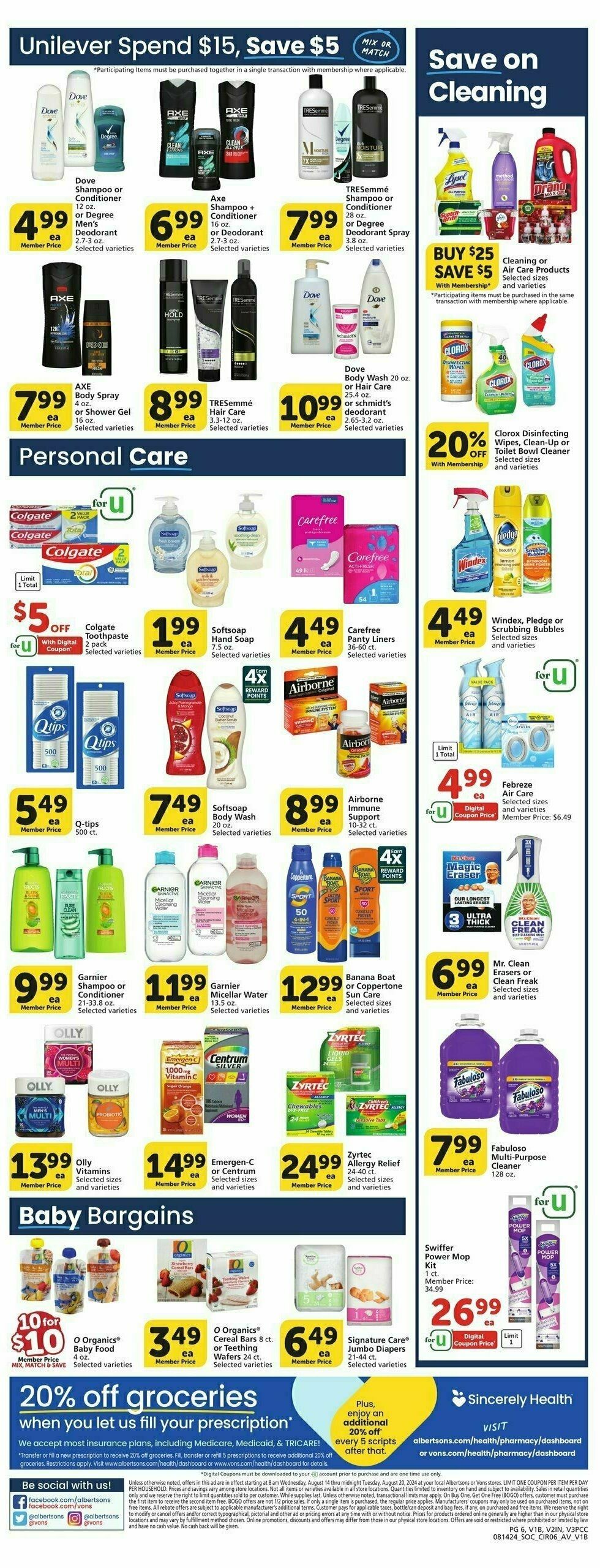 Vons Weekly Ad from August 14