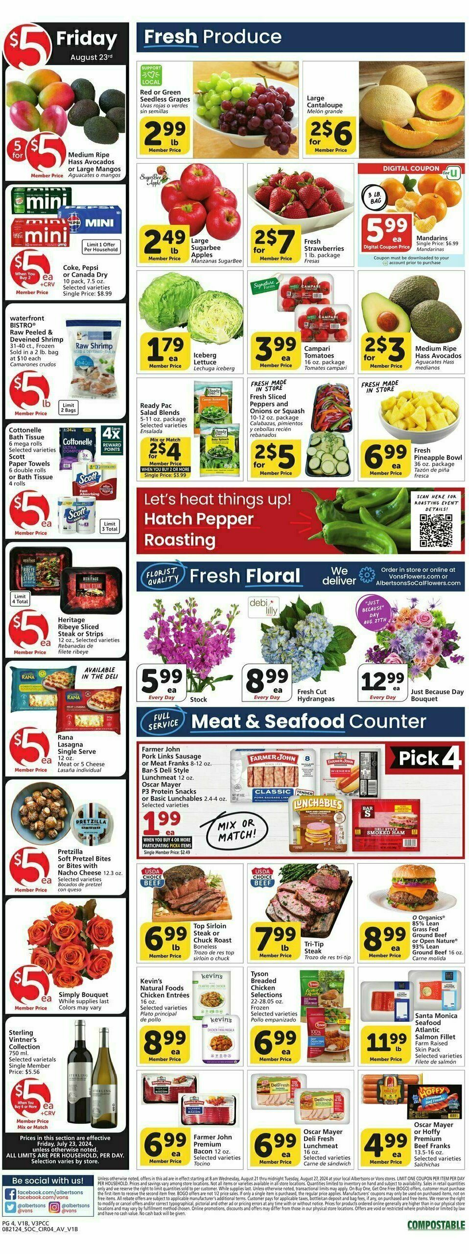 Vons Weekly Ad from August 21