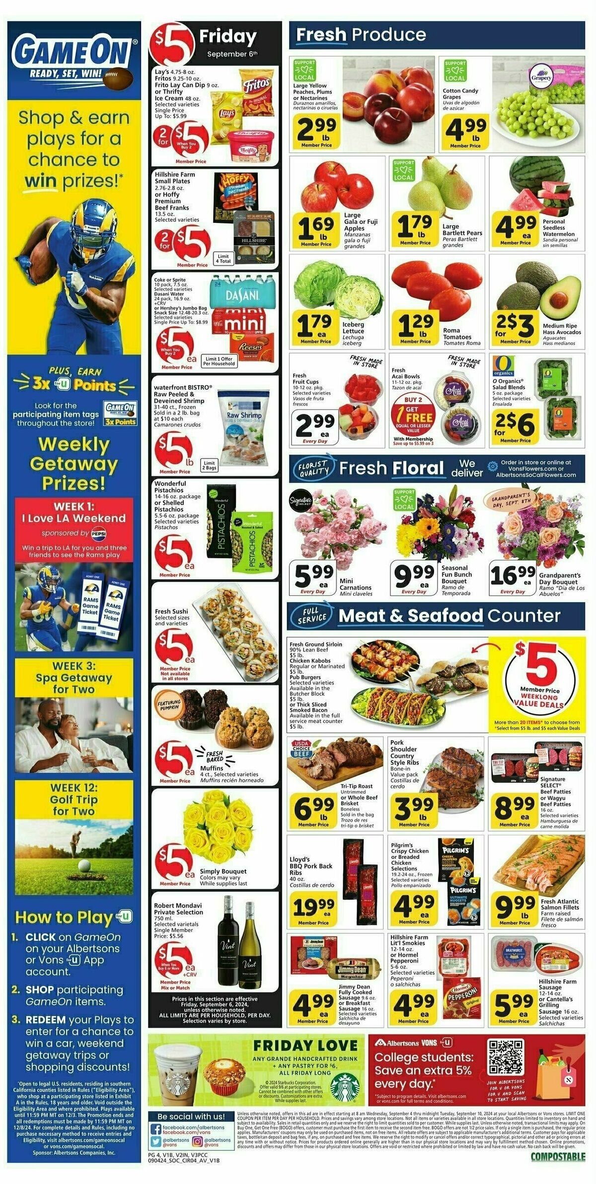 Vons Weekly Ad from September 4