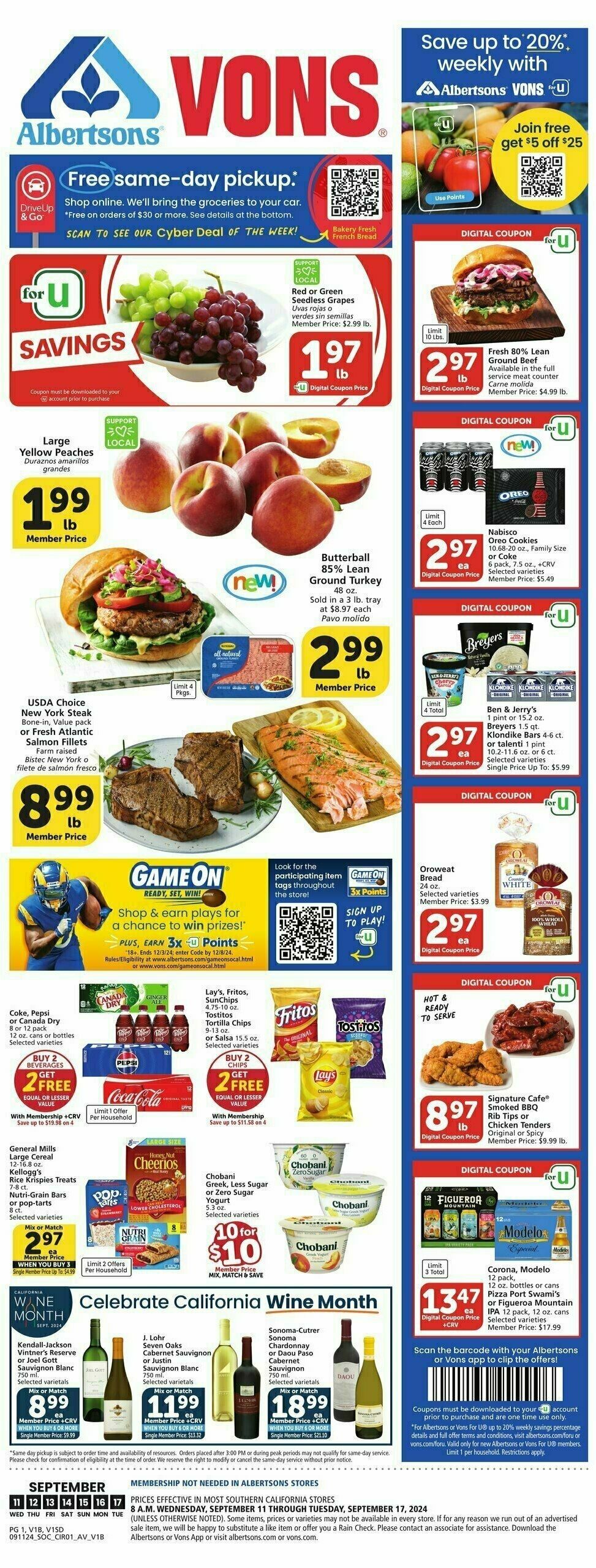 Vons Weekly Ad from September 11