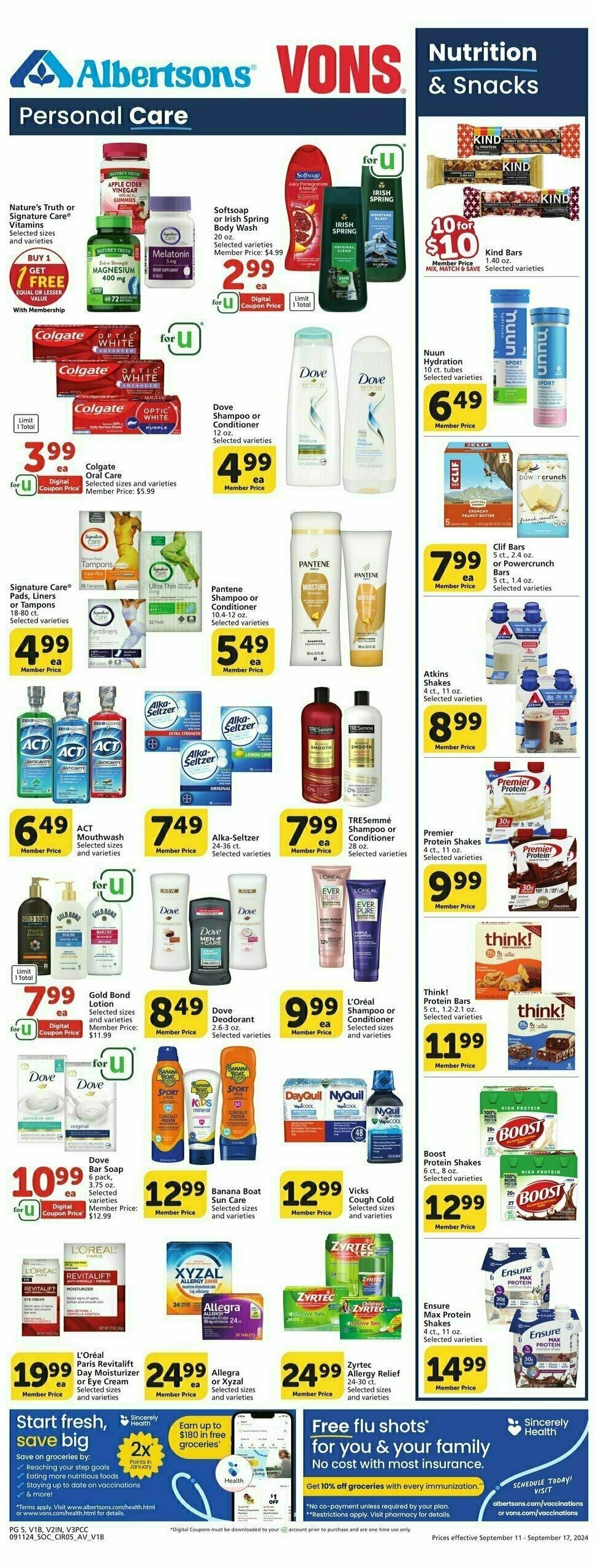 Vons Weekly Ad from September 11