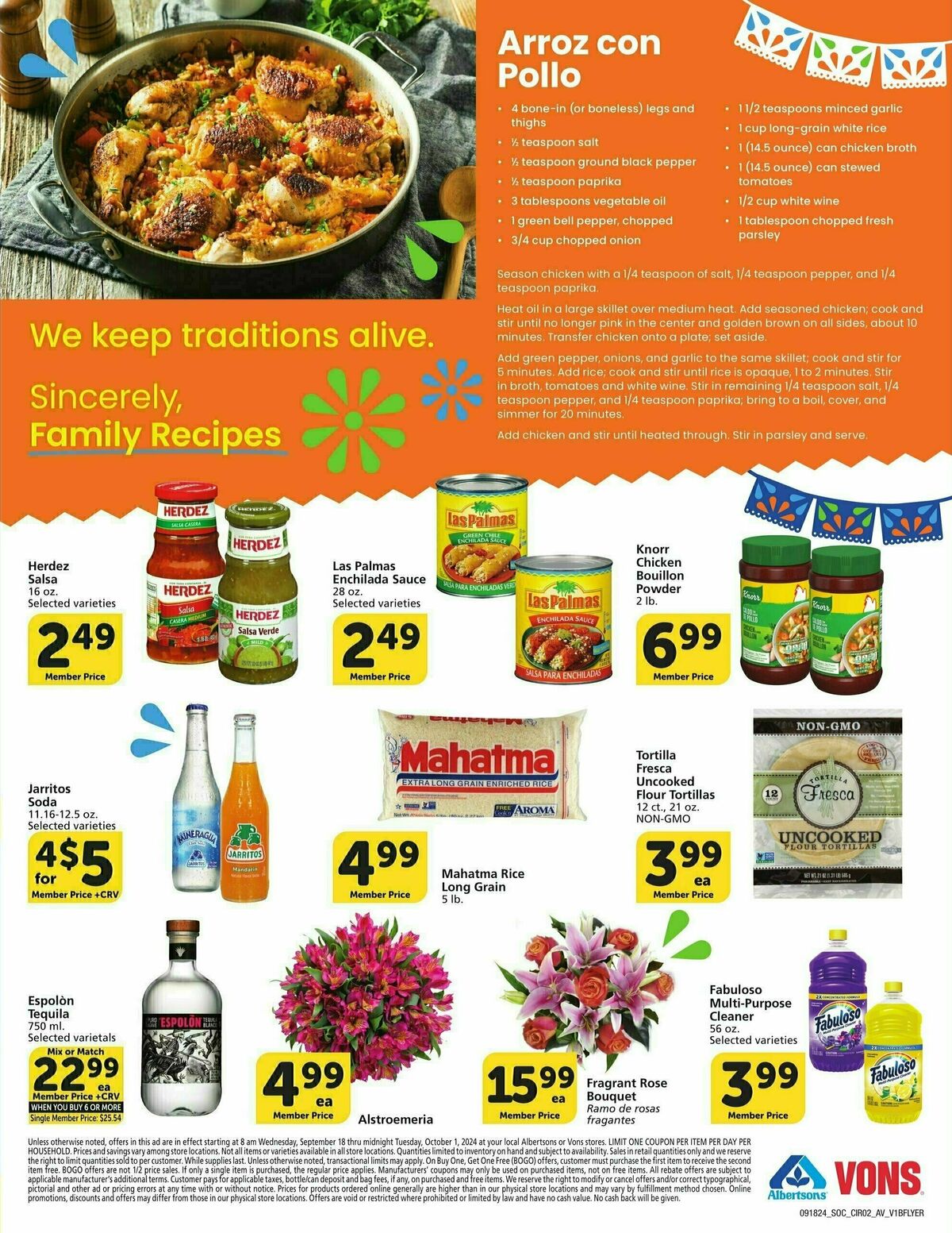 Vons Specialty Publication Weekly Ad from September 18