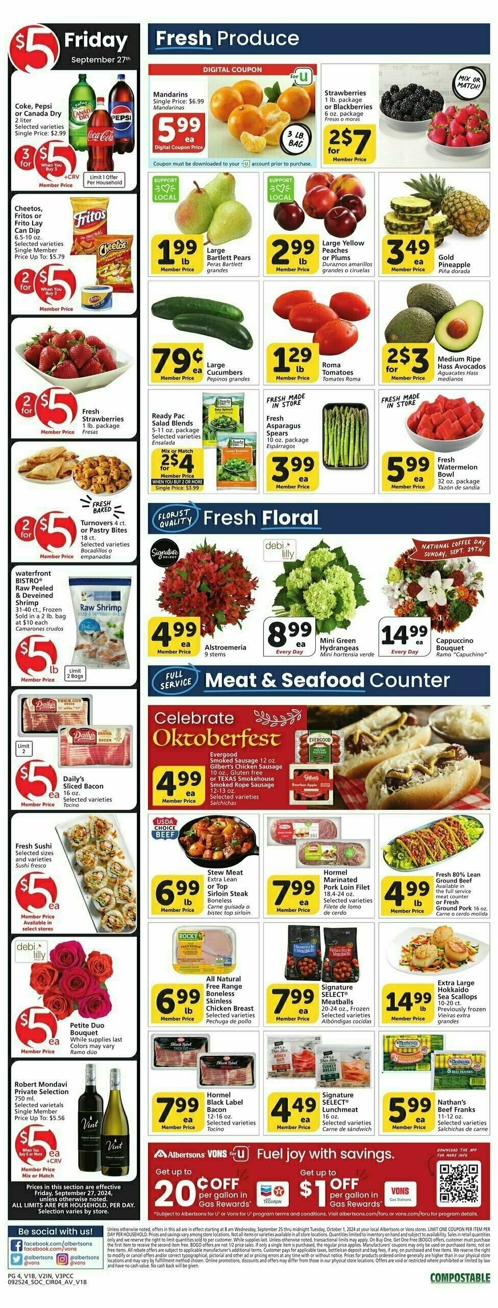 Vons Weekly Ad from September 25