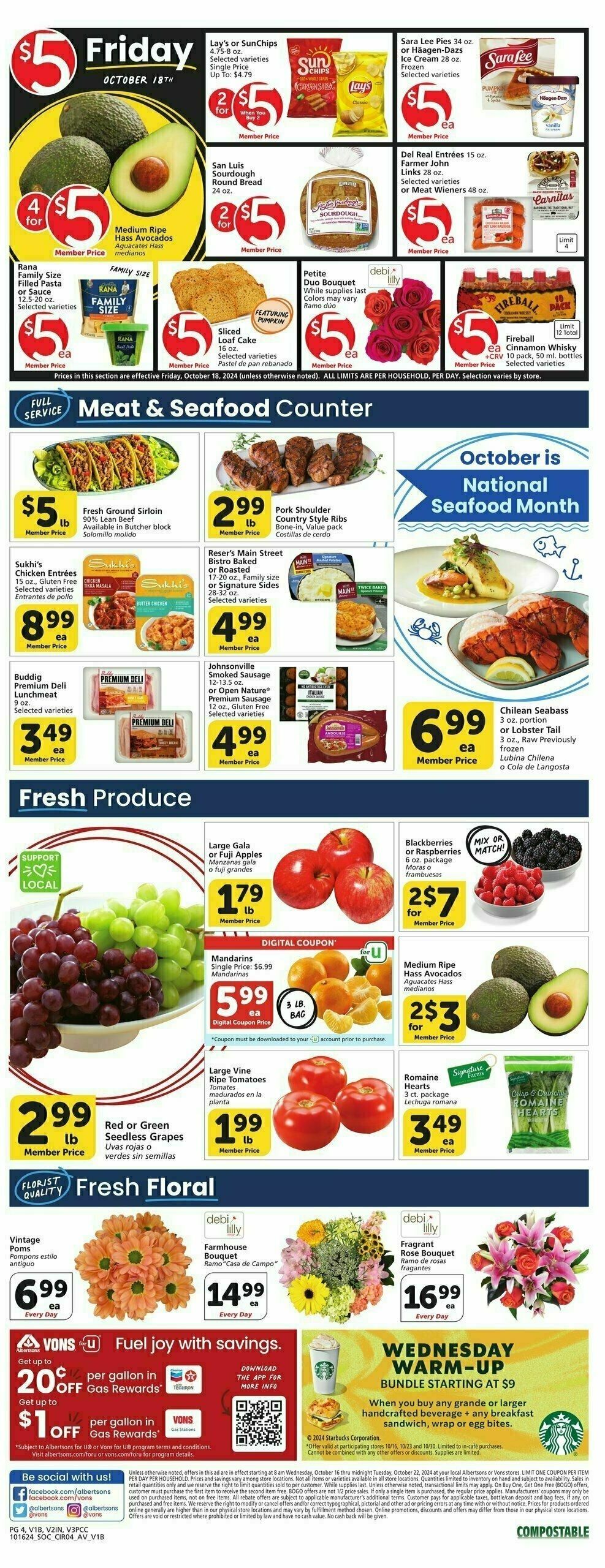 Vons Weekly Ad from October 16