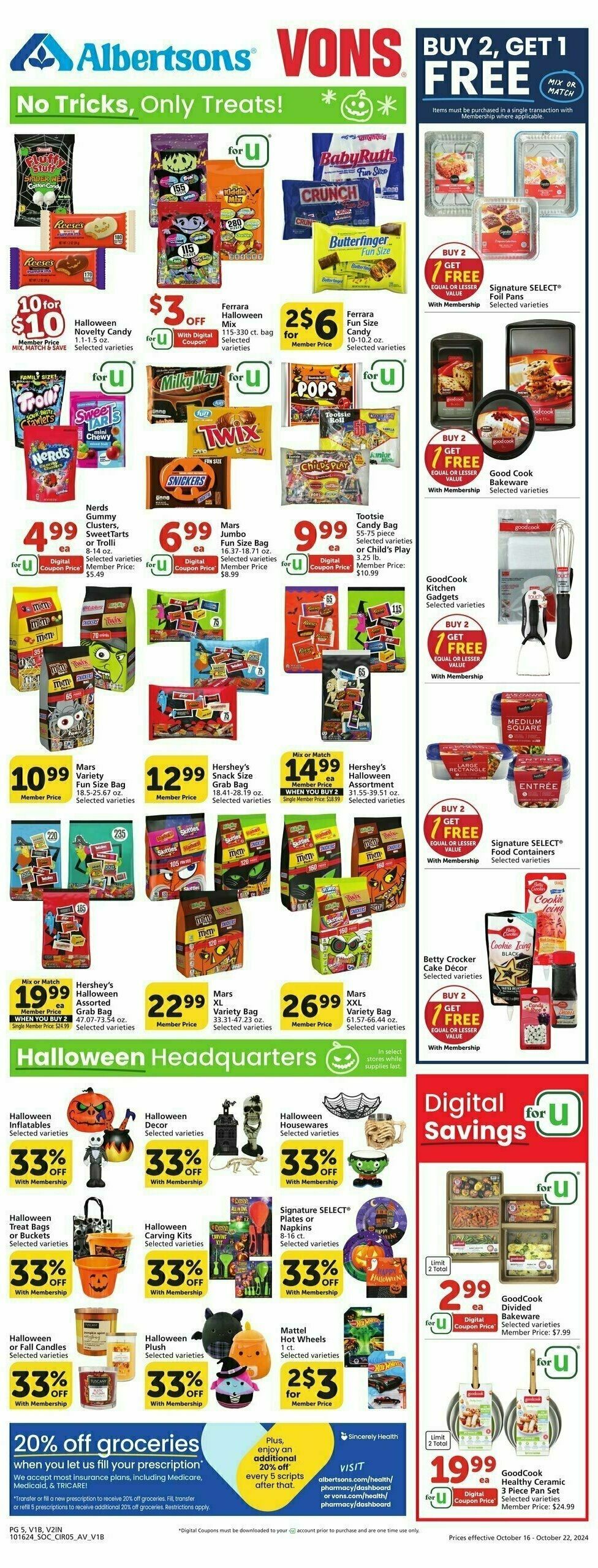 Vons Weekly Ad from October 16