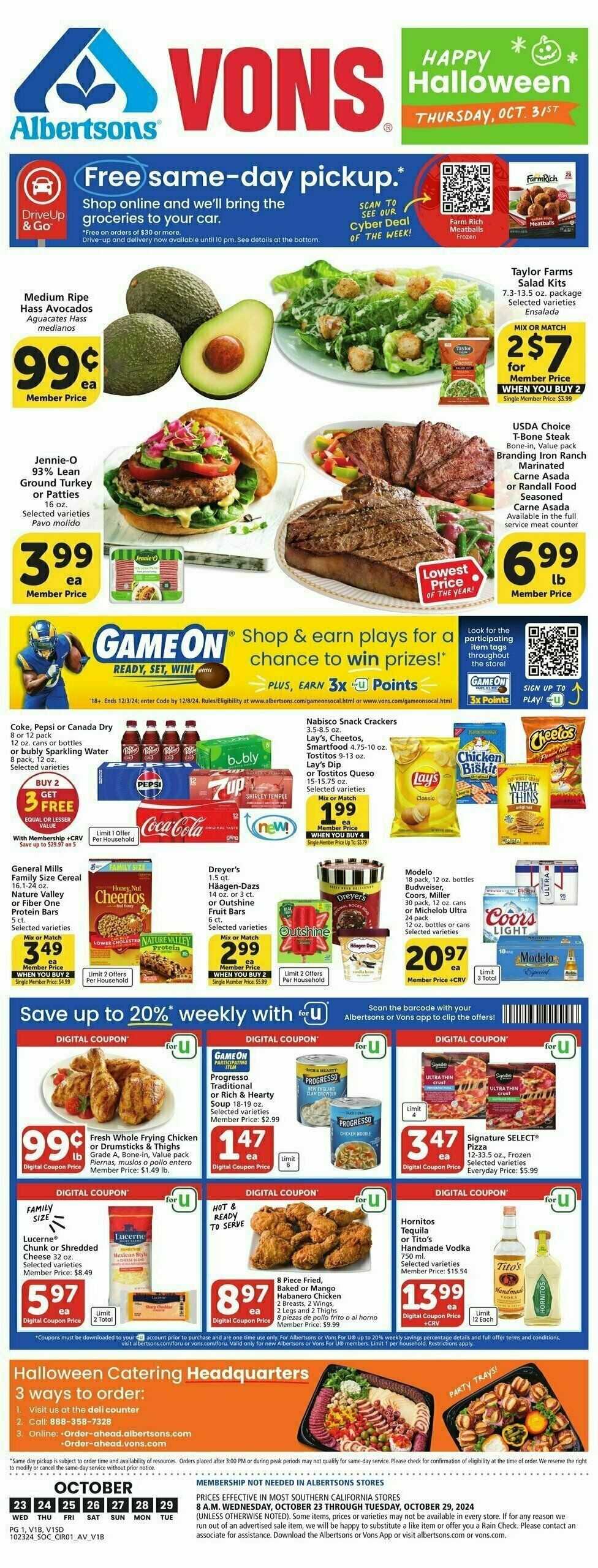 Vons Weekly Ad from October 23