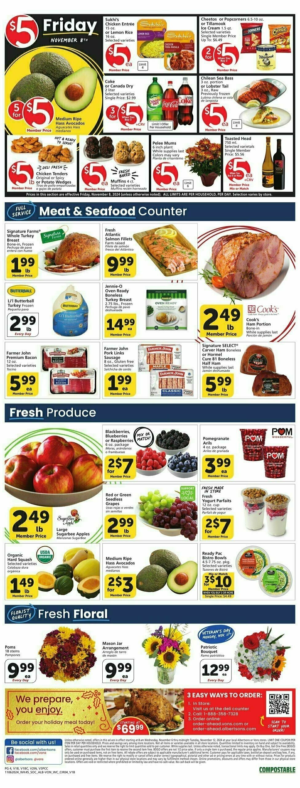 Vons Weekly Ad from November 6