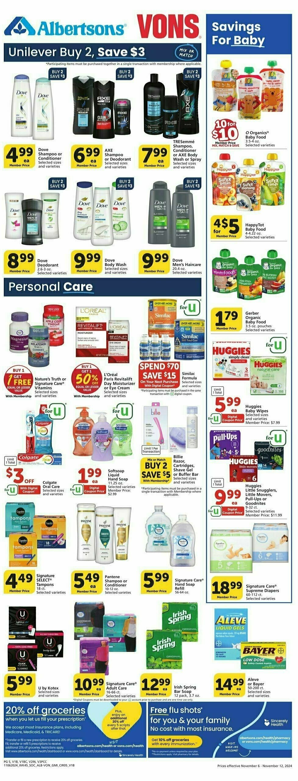 Vons Weekly Ad from November 6