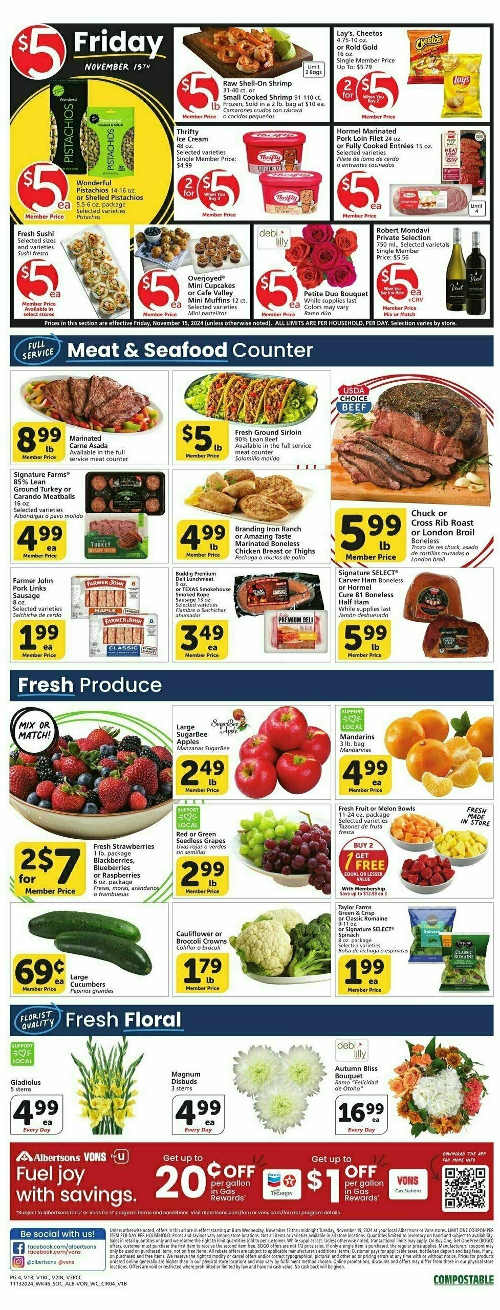 Vons Weekly Ad from November 13