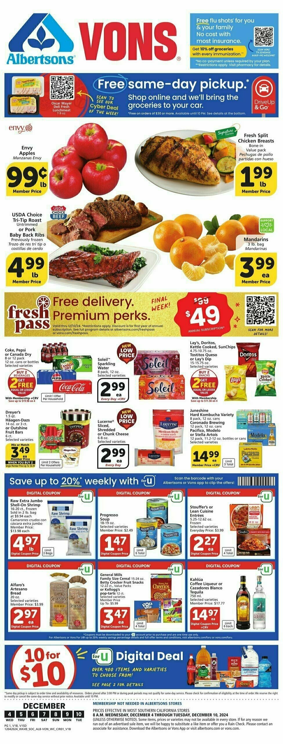 Vons Weekly Ad from December 4