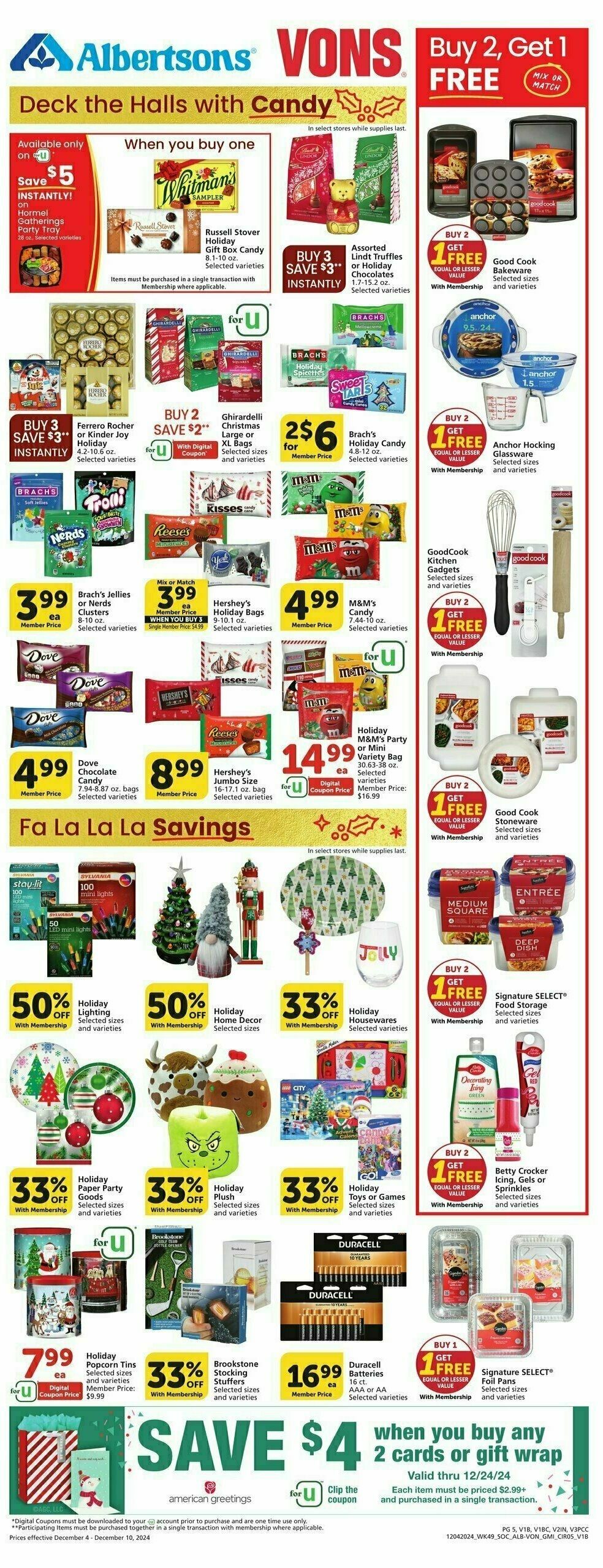 Vons Weekly Ad from December 4