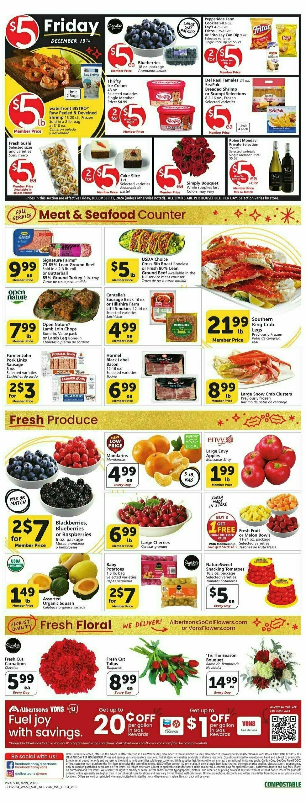 Vons Weekly Ad from December 11