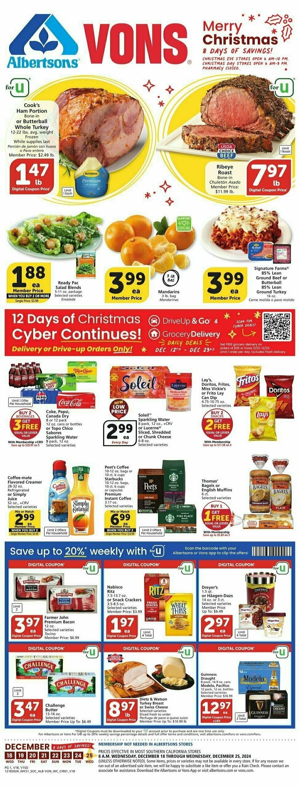 Vons Weekly Ad from December 18