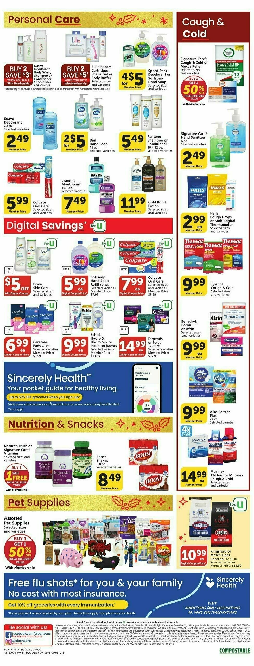 Vons Weekly Ad from December 18