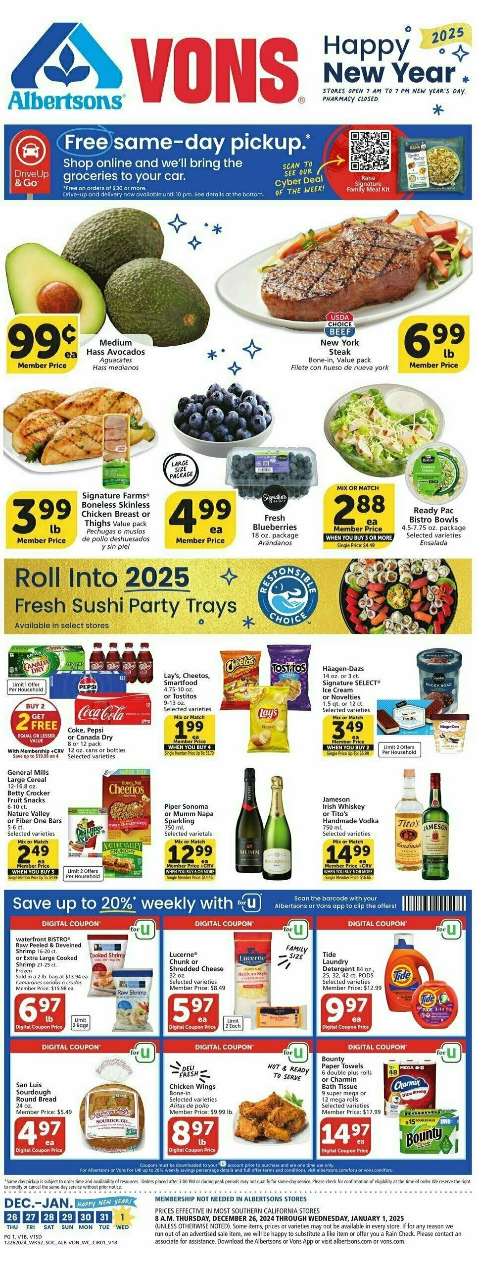 Vons Weekly Ad from December 26