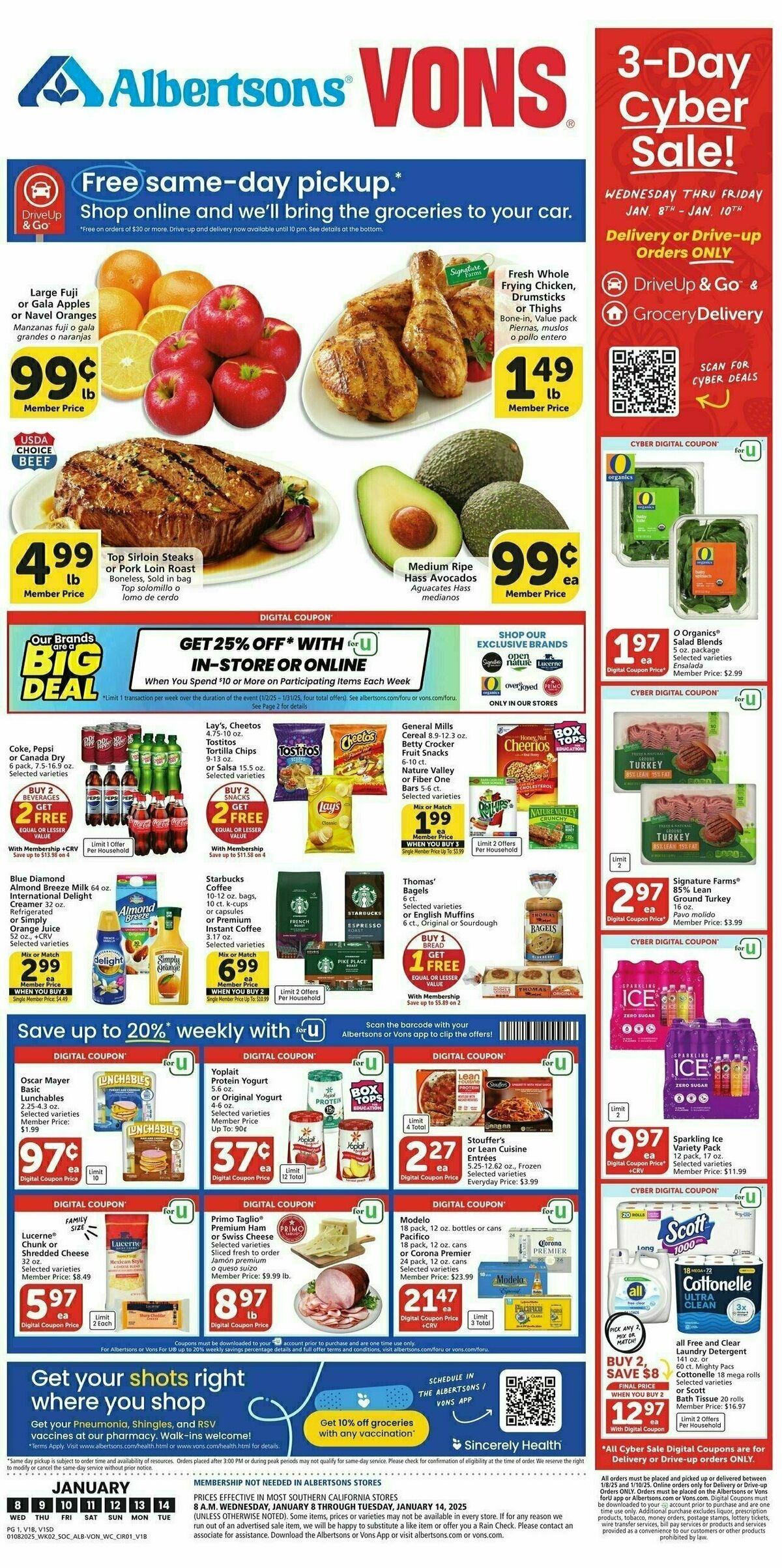 Vons Weekly Ad from January 8