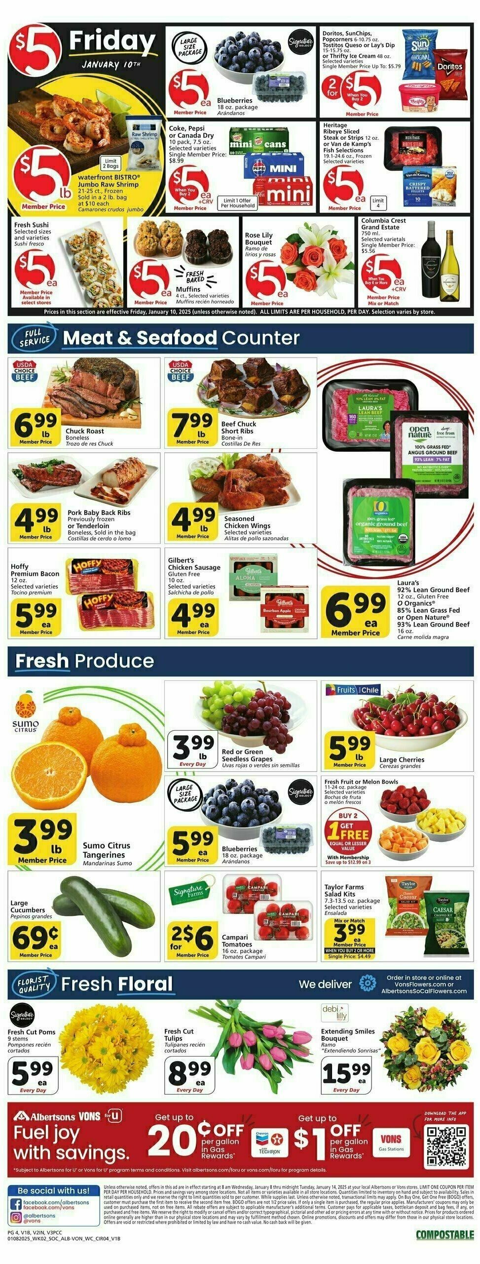 Vons Weekly Ad from January 8