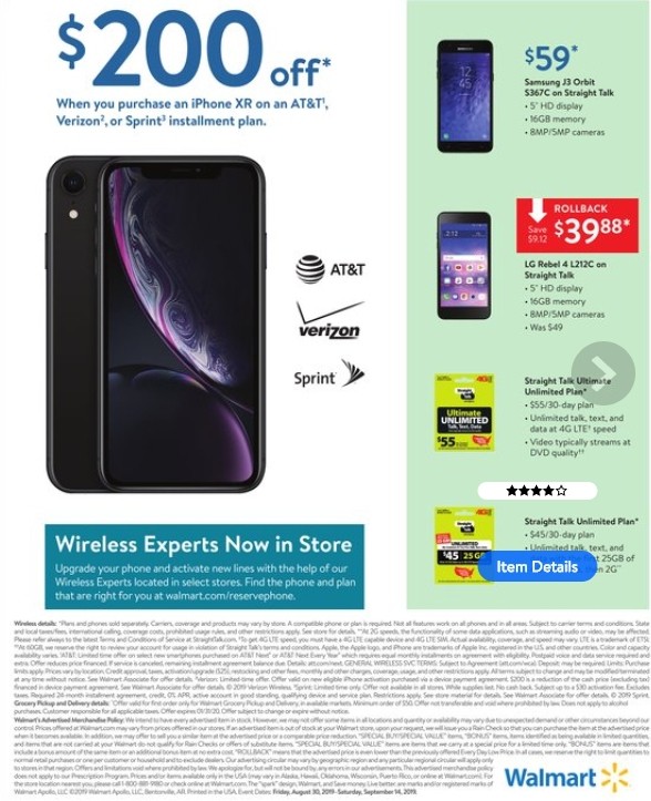 Walmart Weekly Ad from August 30