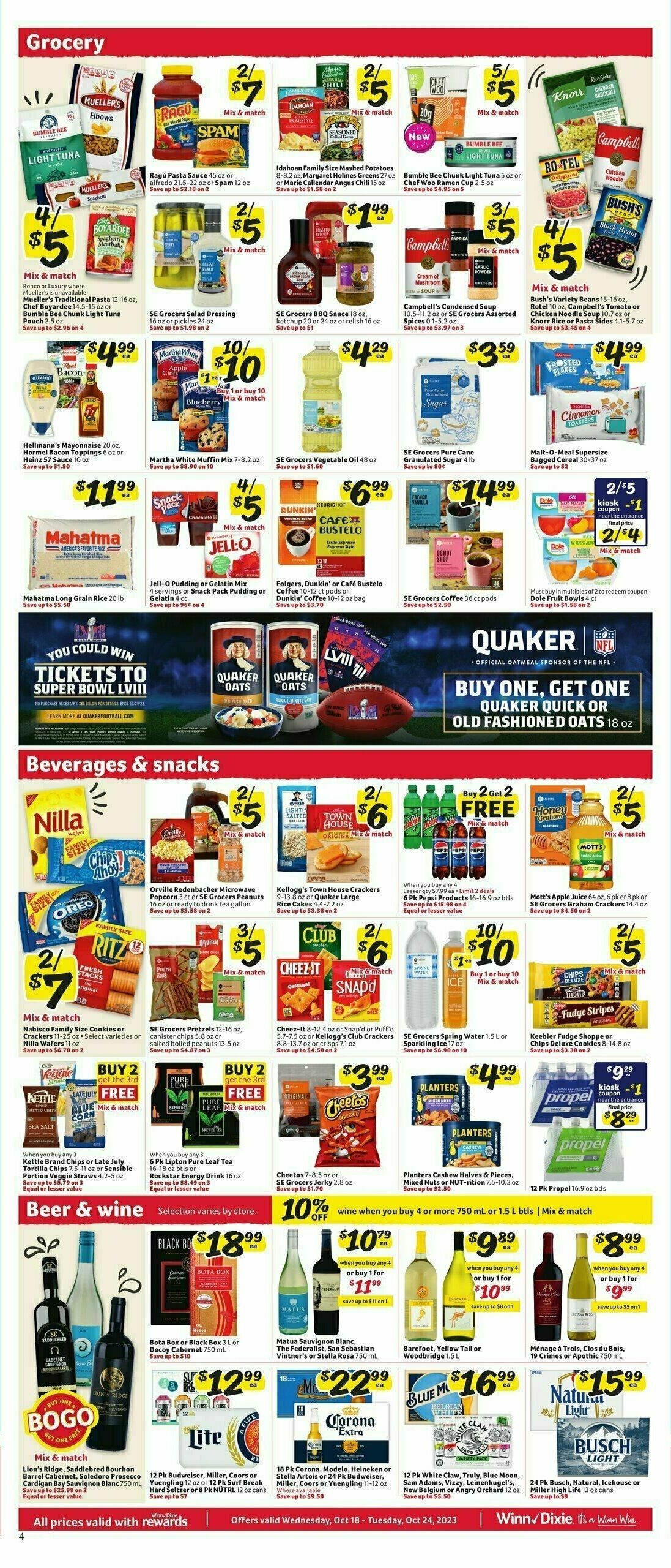 Winn-Dixie Weekly Ad from October 18