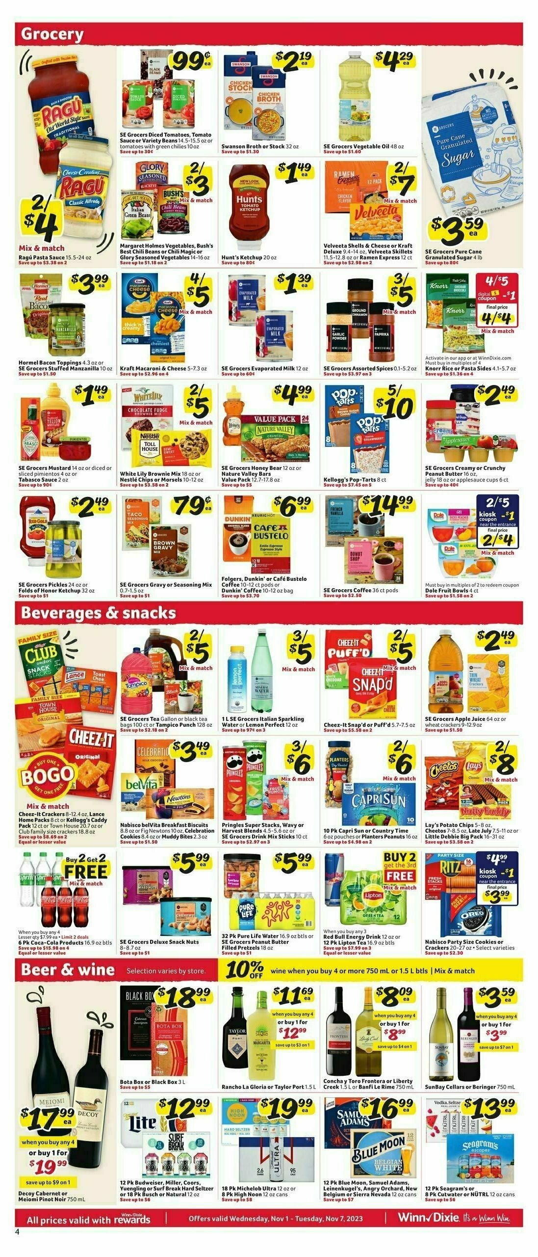 Winn-Dixie Weekly Ad from November 1