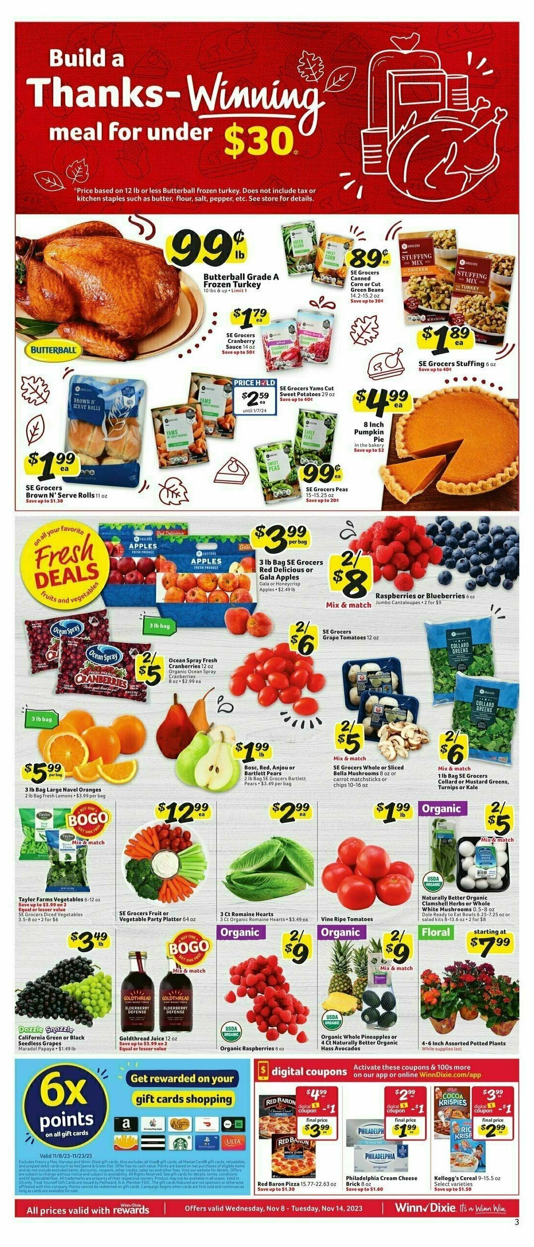 Winn-Dixie Weekly Ad from November 8