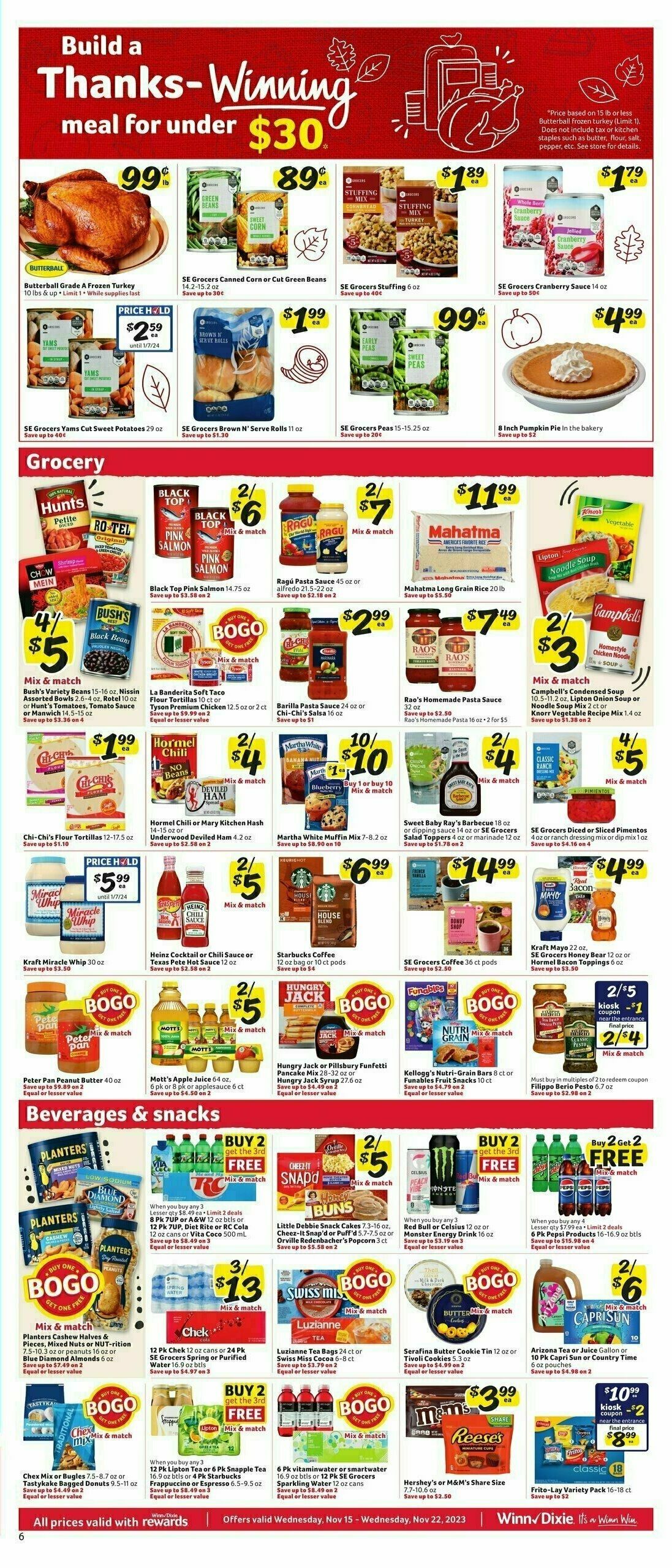 Winn-Dixie Weekly Ad from November 15