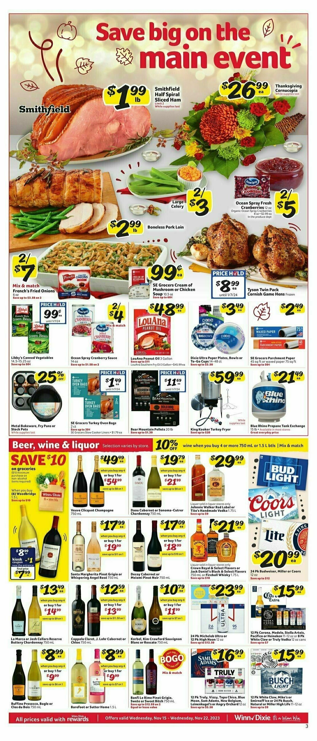 Winn-Dixie Weekly Ad from November 15