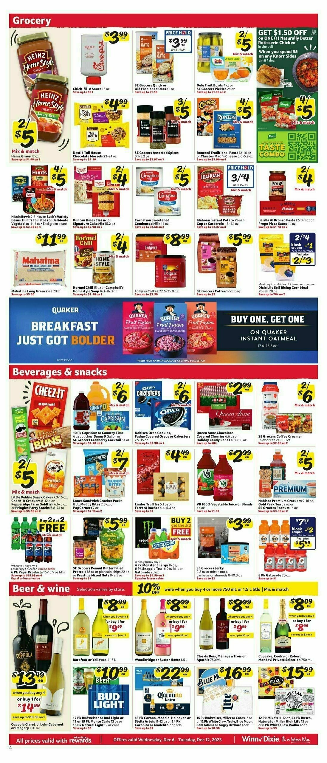 Winn-Dixie Weekly Ad from December 6