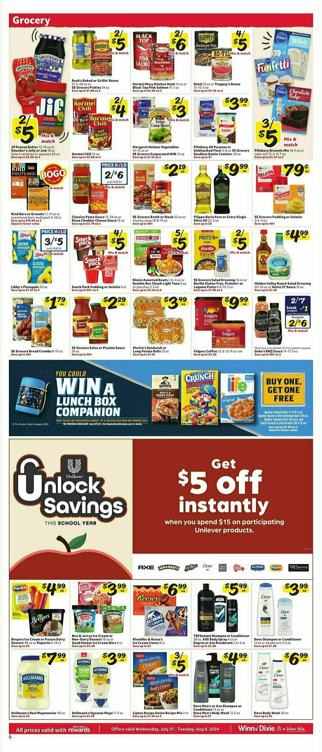 Winn-Dixie Weekly Ad from July 31