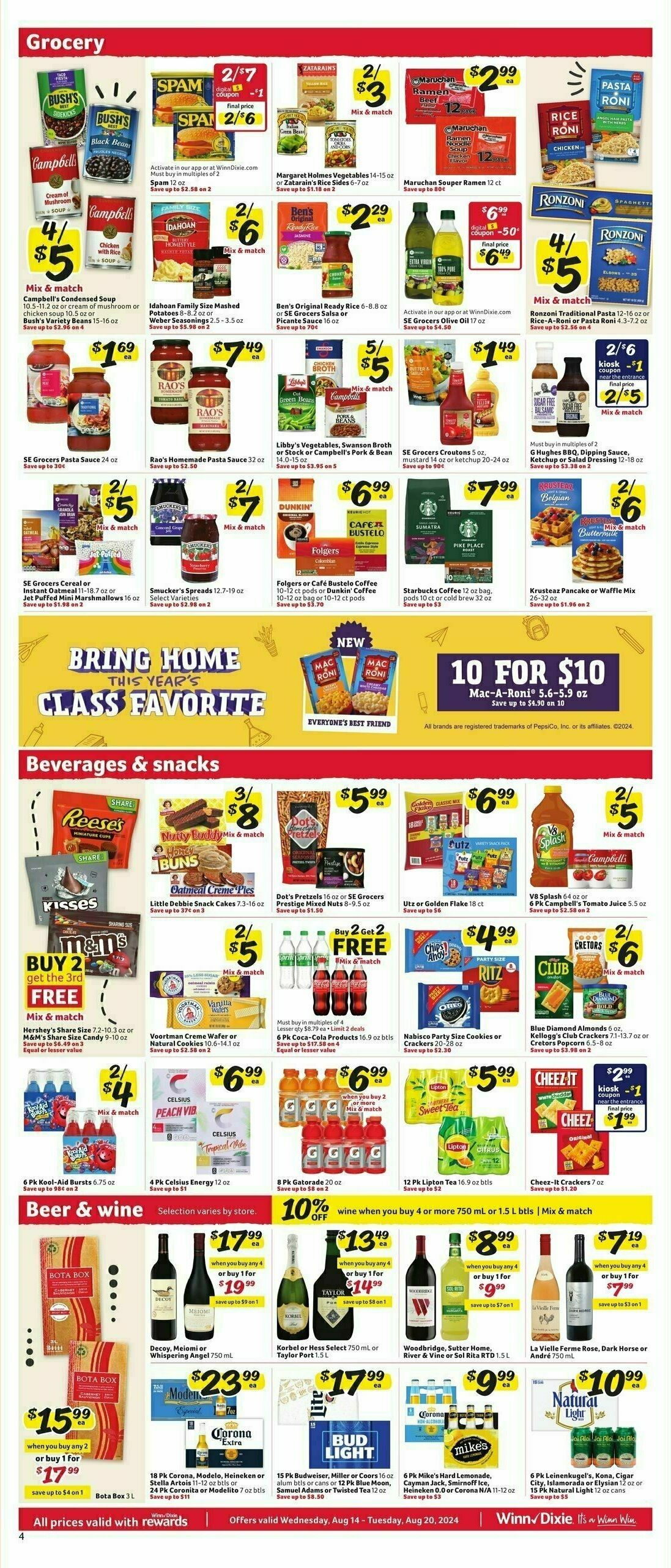 Winn-Dixie Weekly Ad from August 14