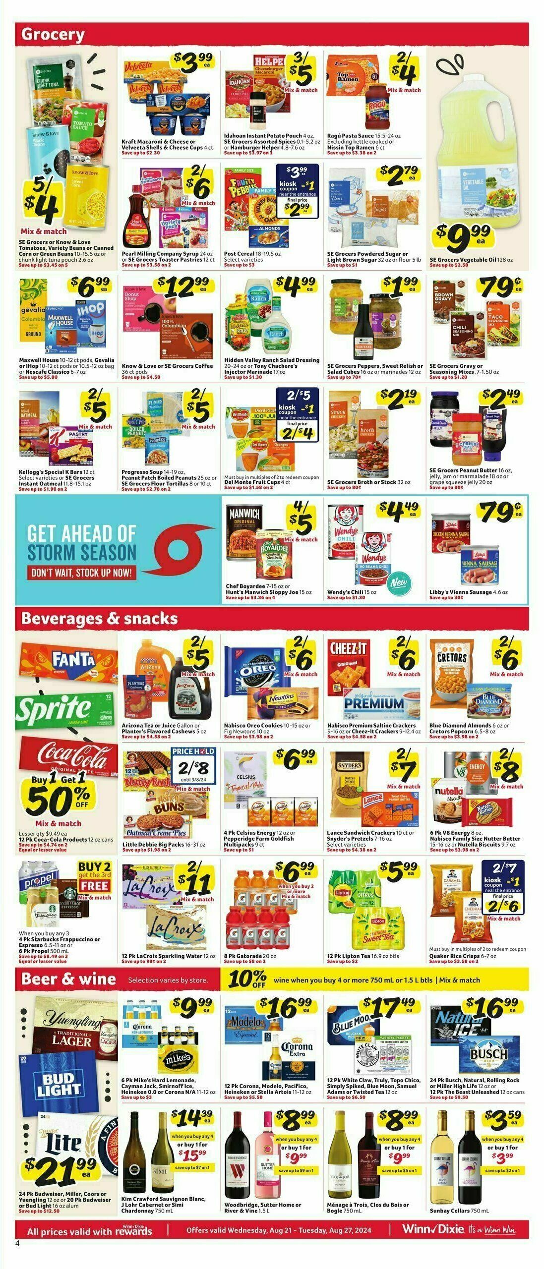 Winn-Dixie Weekly Ad from August 21