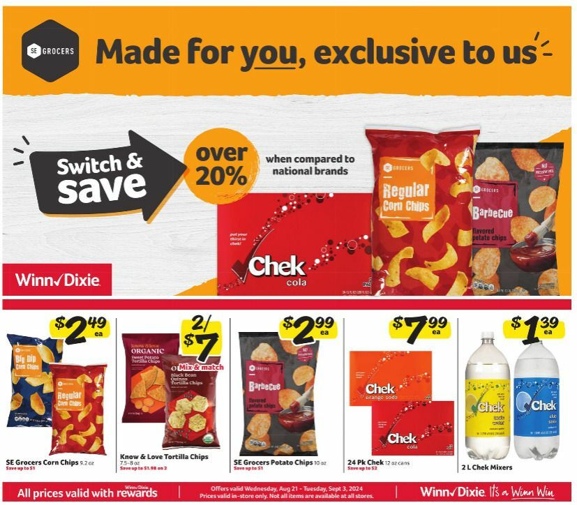 Winn-Dixie In-Store Flyer Weekly Ad from August 21