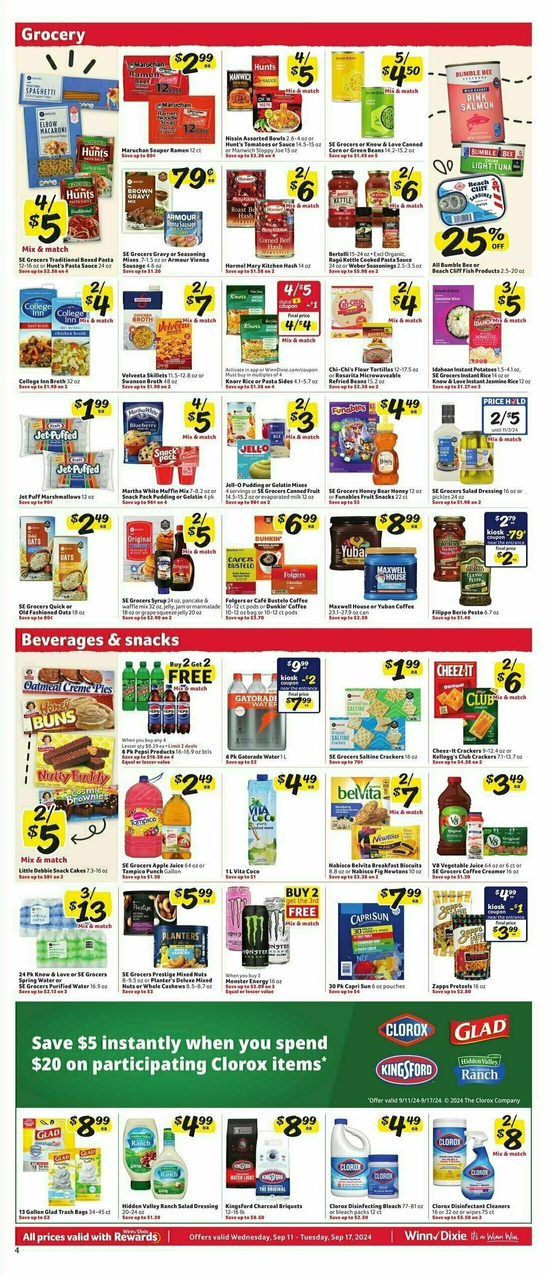 Winn-Dixie Weekly Ad from September 11