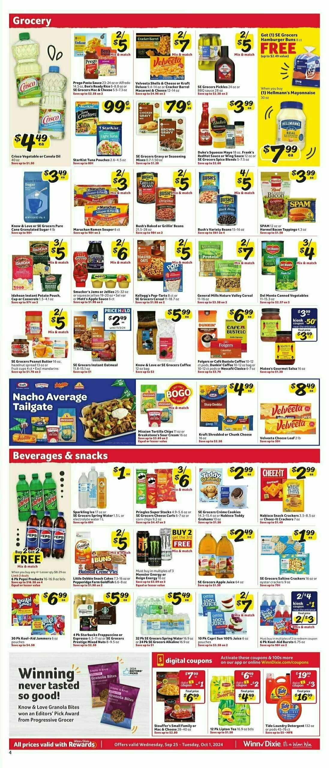 Winn-Dixie Weekly Ad from September 25