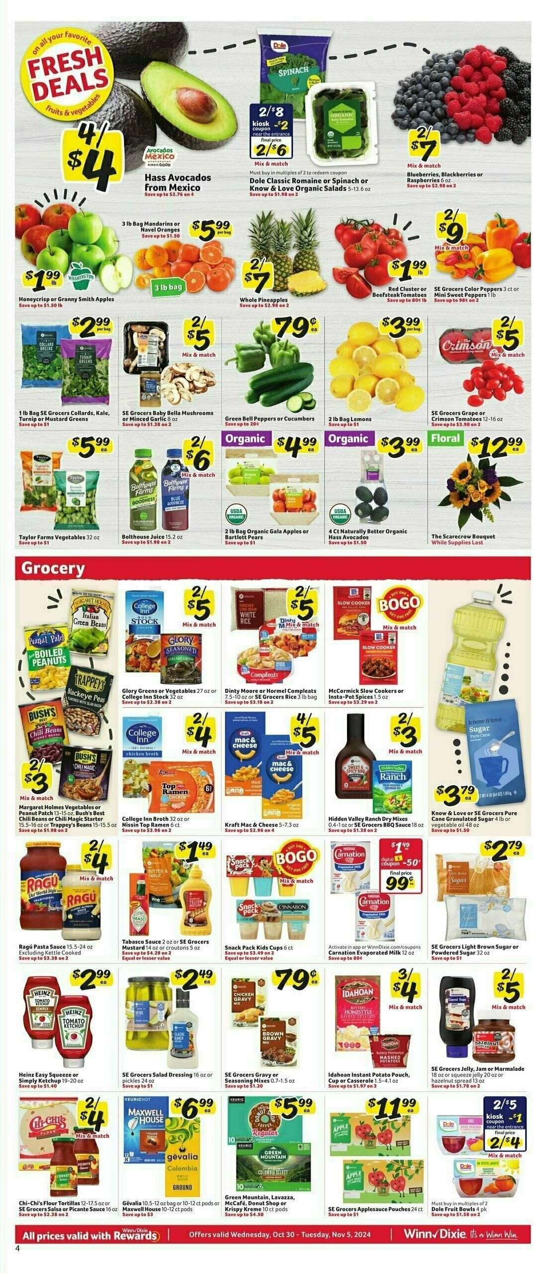 Winn-Dixie Weekly Ad from October 30