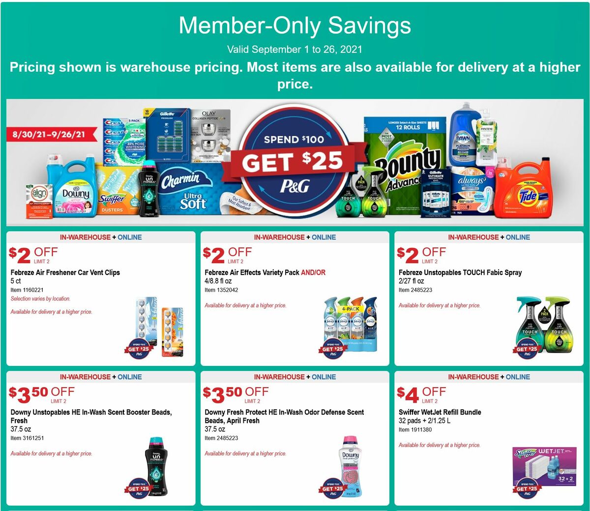 Costco Special Buys and Warehouse Savings from September 1