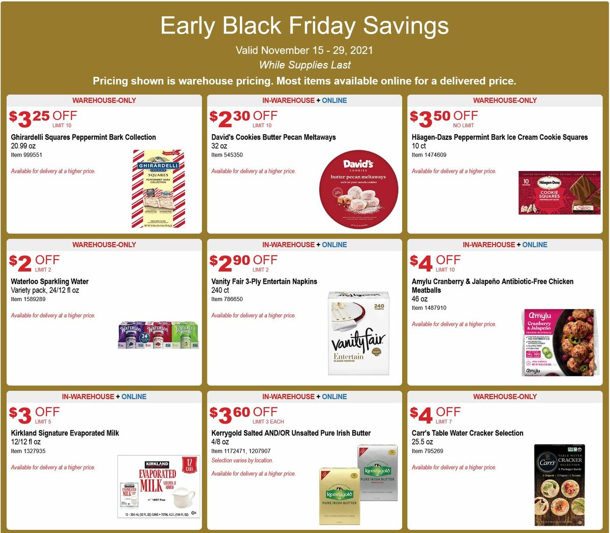 Costco Black Friday Savings Special Buys And Warehouse Savings From ...