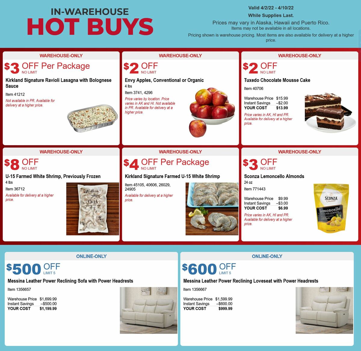 Costco Special Buys and Warehouse Savings from April 2