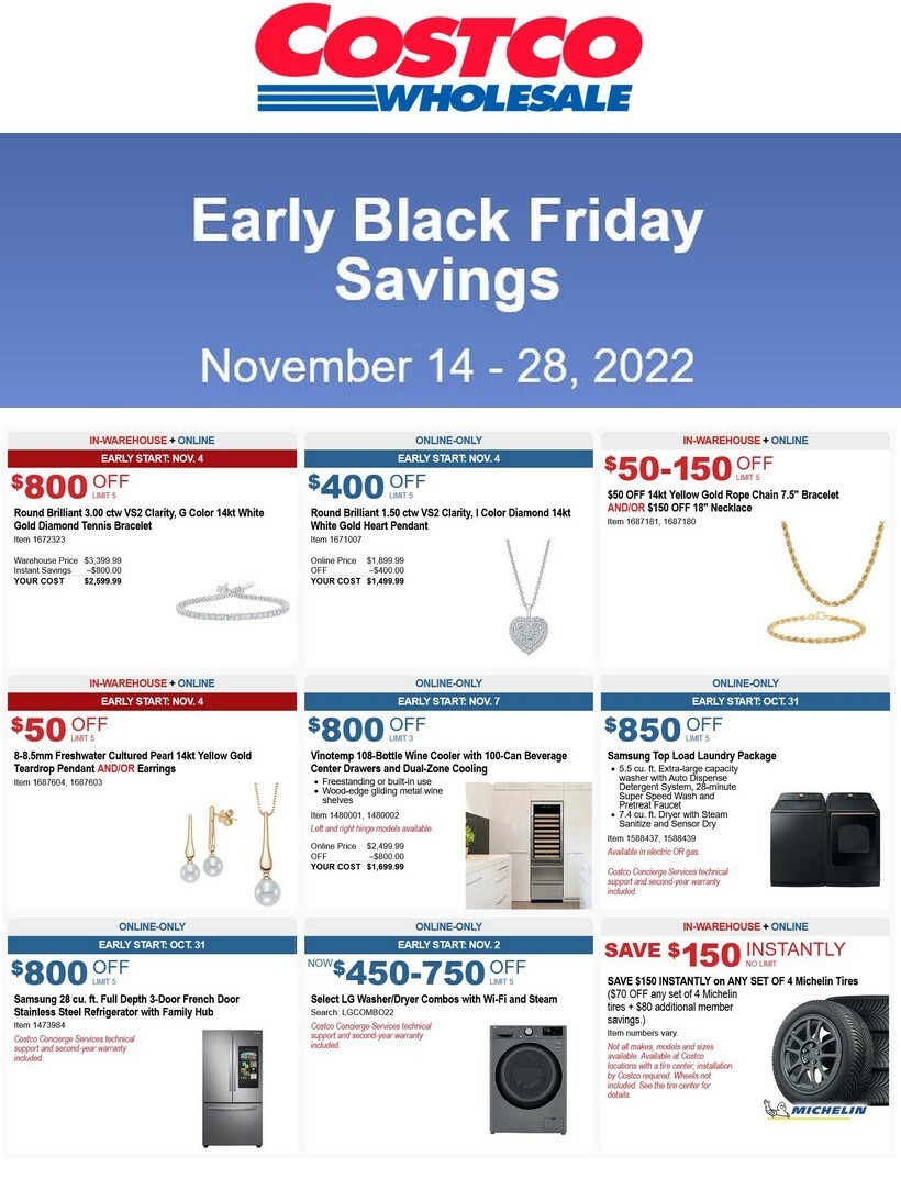 Costco Early Black Friday Deals Special Buys and Warehouse Savings from