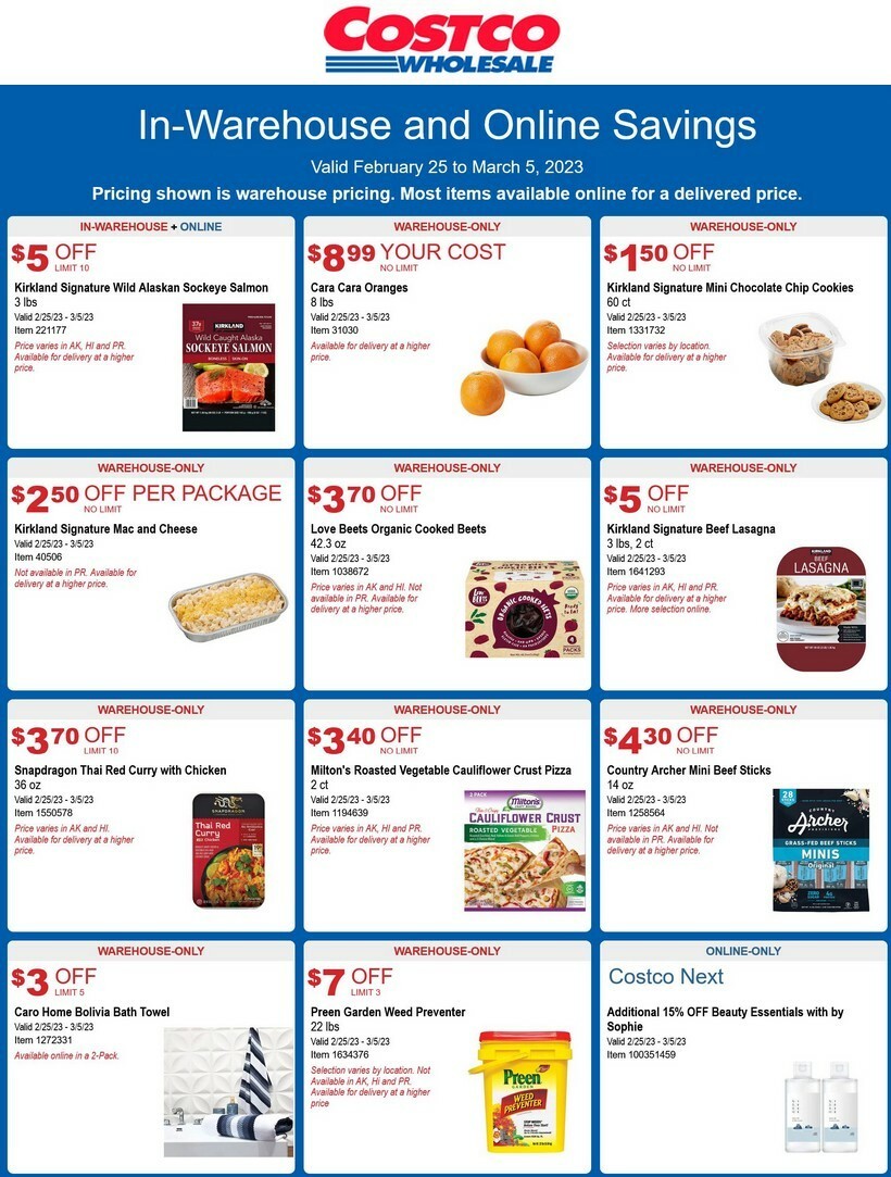 Costco Hot Buys Special Buys and Warehouse Savings from February 25