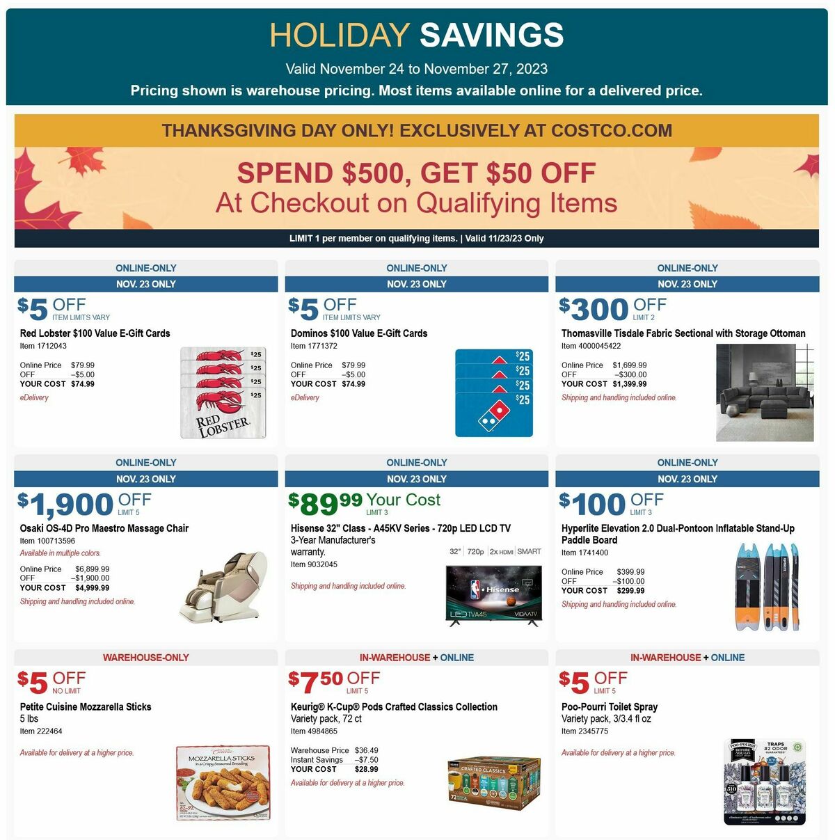 Costco Black Friday Weekend Savings Special Buys And Warehouse Savings ...