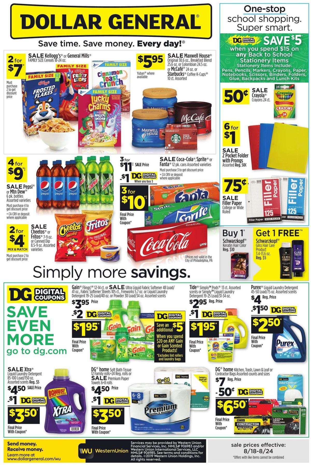 Dollar General Weekly Ads and Circulars from August 18