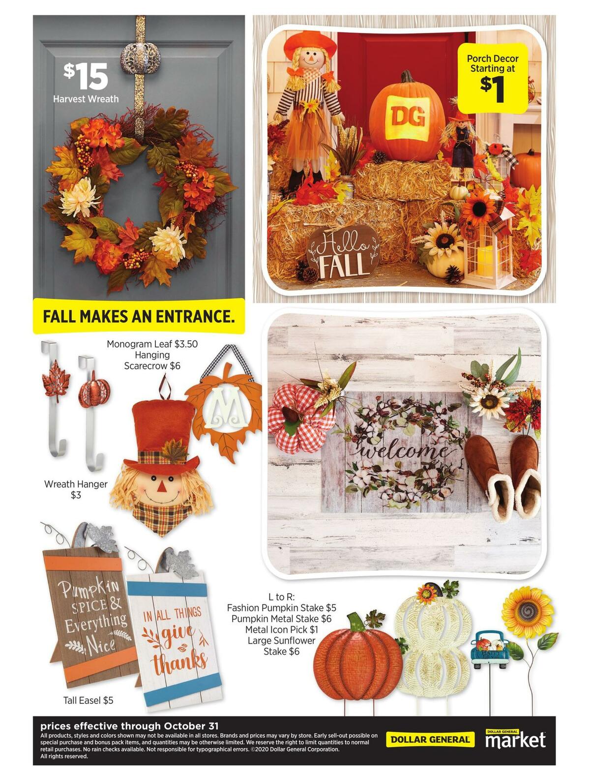 Dollar General Fall Decor for the Home. Weekly Ads and Circulars from