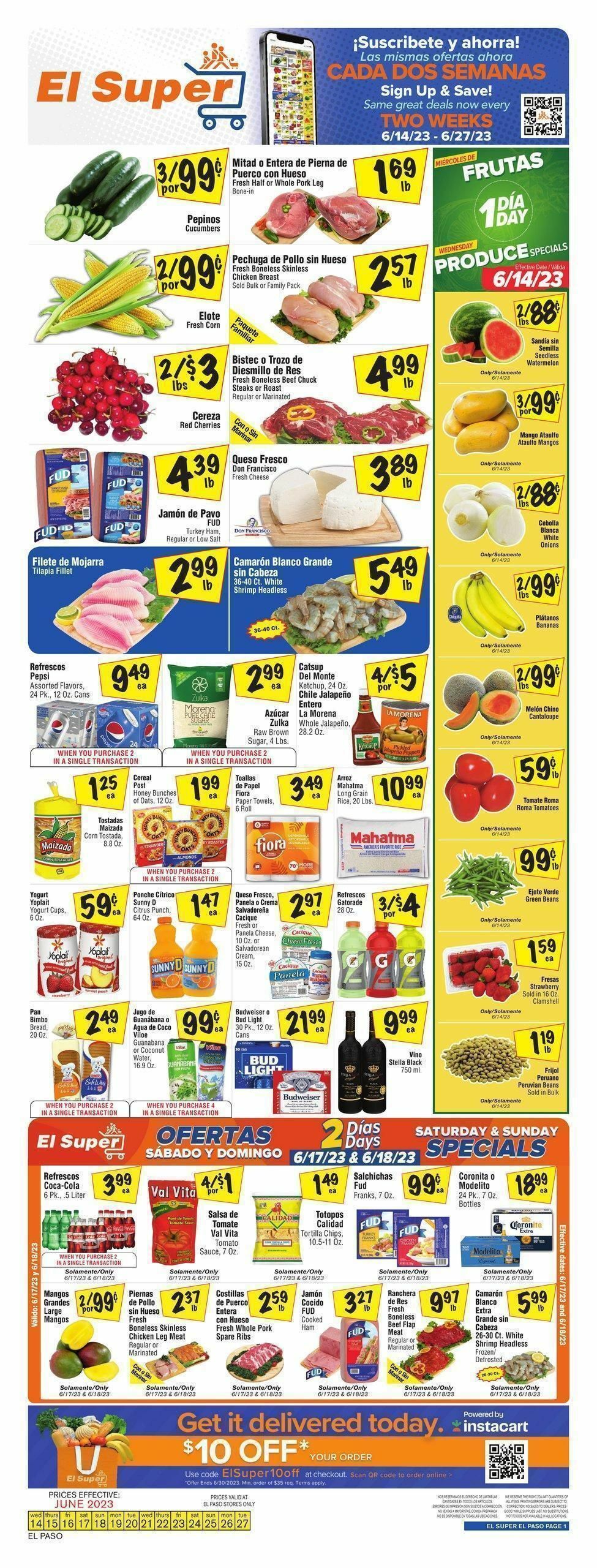 El Super Markets Weekly Ad from June 14