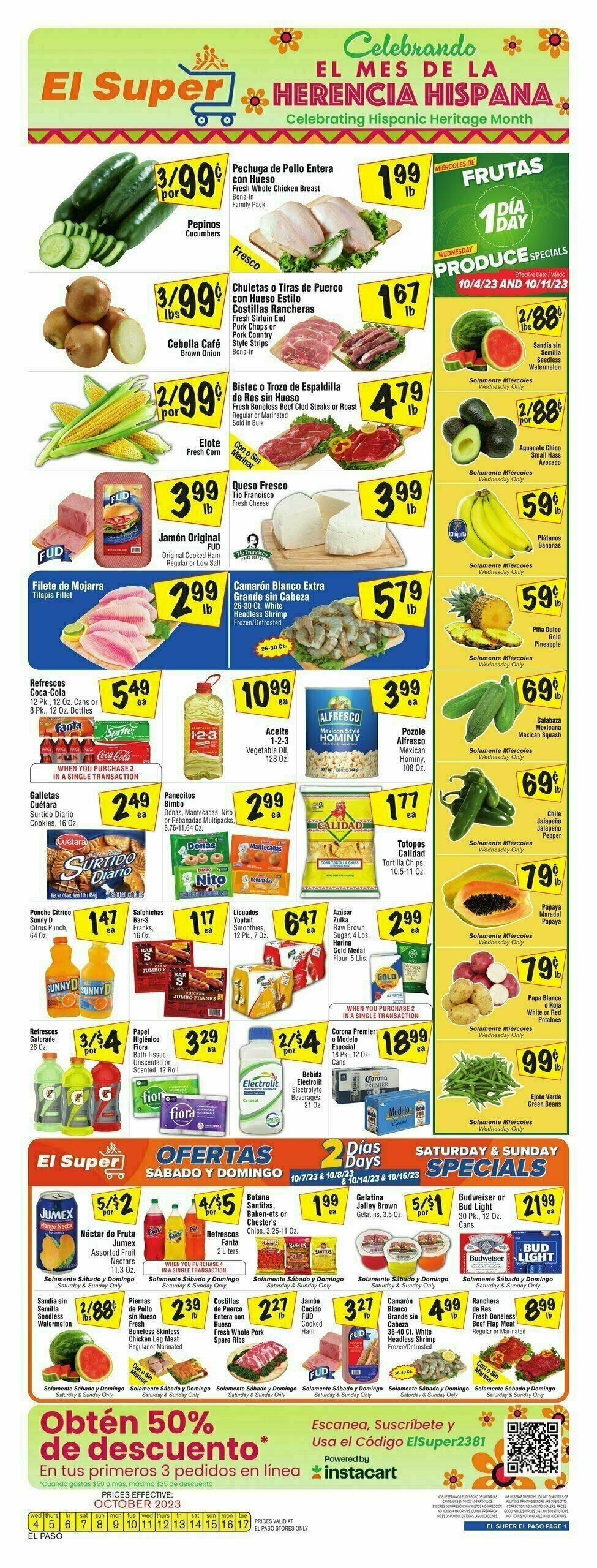 El Super Markets Weekly Ad from October 11