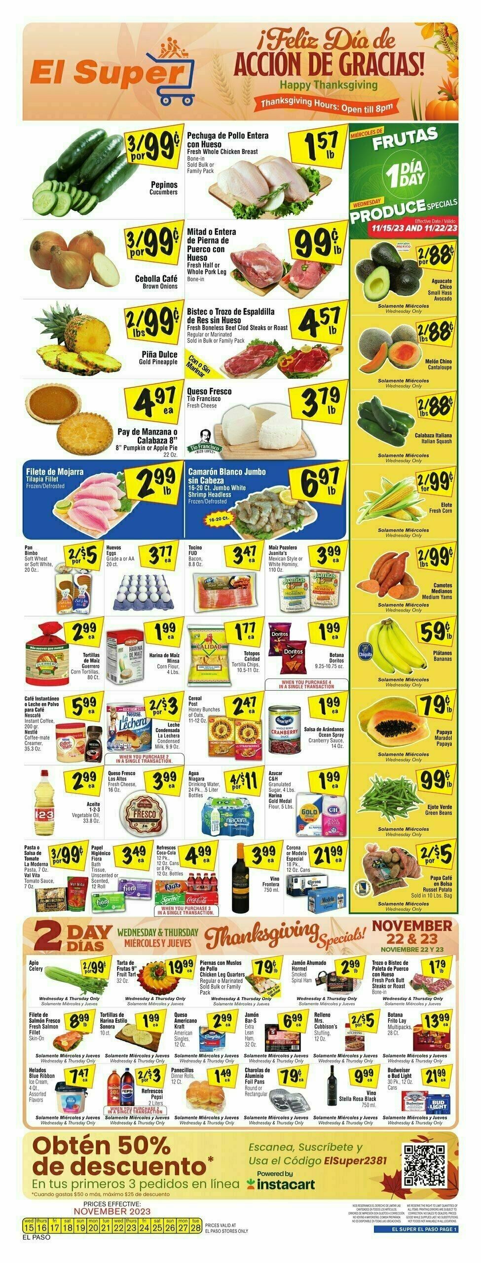 El Super Markets Weekly Ad from November 22