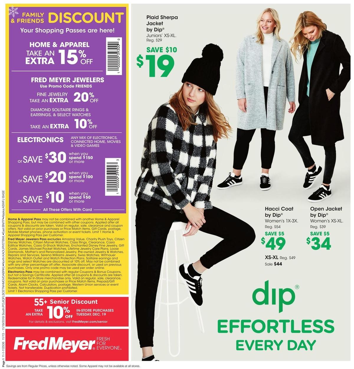 Fred Meyer Dip Apparel Weekly Ad & Specials from November 13