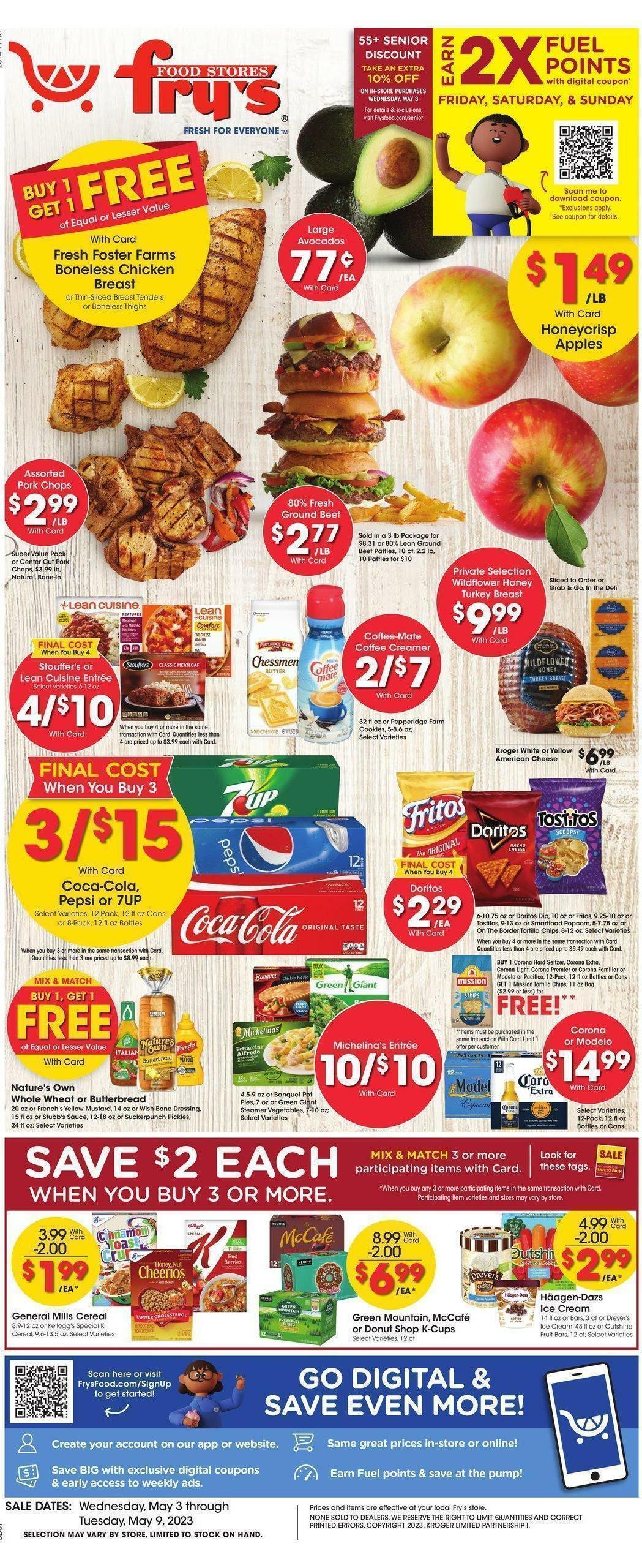 Fry's Food Weekly Ad from May 3